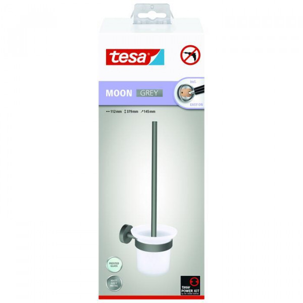 tesa Moon WC Bürstengarnitur 112mm x 327mm x 145mm grau matt