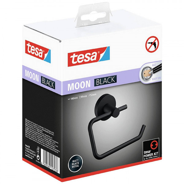 tesa Moon Klopapierhalter 53mm x 99mm x 140mm schwarz matt