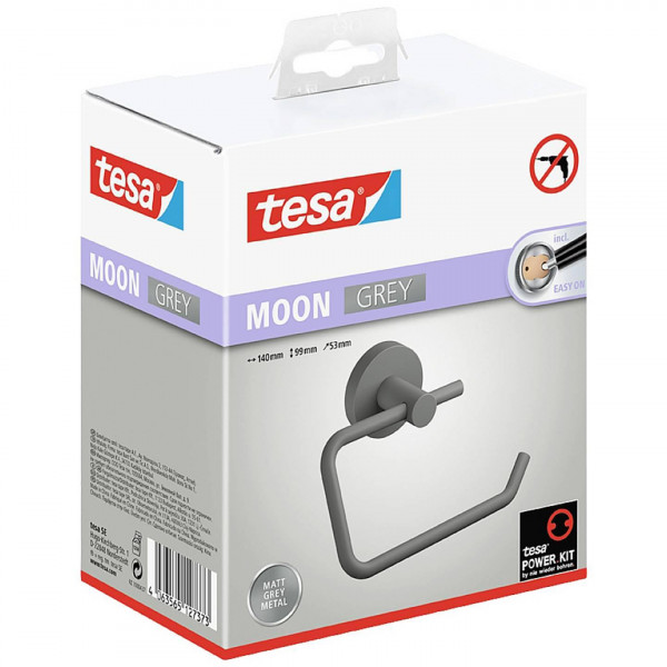 tesa Moon Klopapierhalter 53mm x 99mm x 140mm grau matt