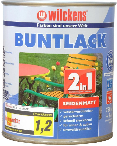 Wilckens Buntlack 2in1 seidenmatt, RAL 7016, Anthrazitgrau 0,375 l